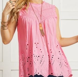 Suzanne Betro Pink Sleeveless New Top